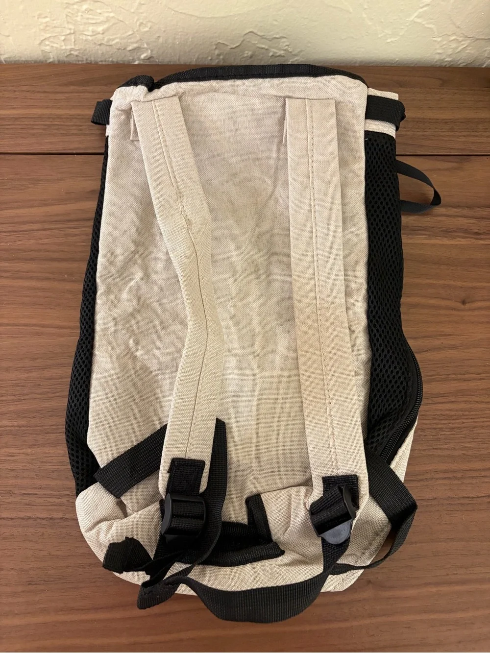 Lightweight Pet Backpack Carrier Yellow Beige Black XXL (14 - 17 lbs)